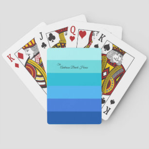 Summer Fresh Blue Striped Playing Cards