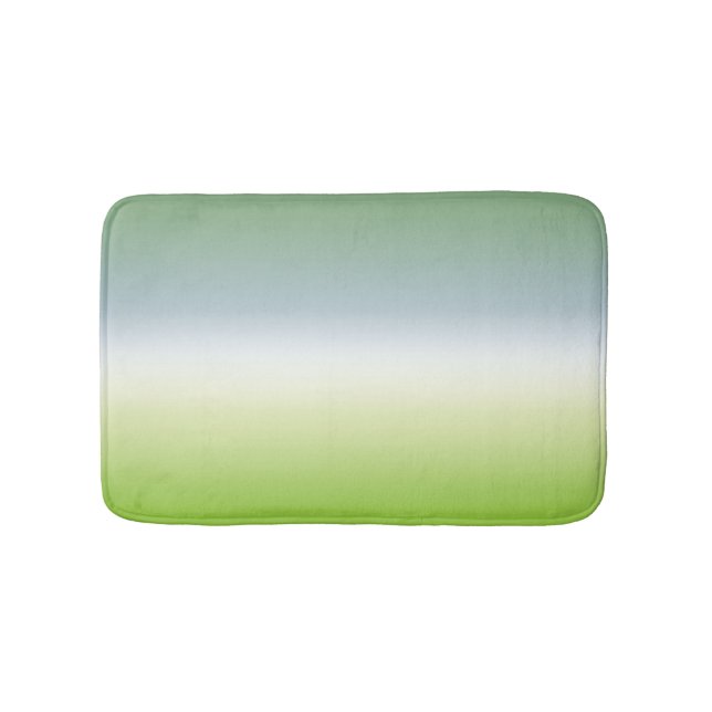 Summer Fresh Gradient Cool Blue Green Ombre   Bath Mat (Front)