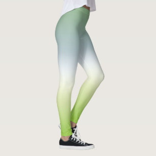 Summer Fresh Gradient Cool Blue Green Ombre Leggings