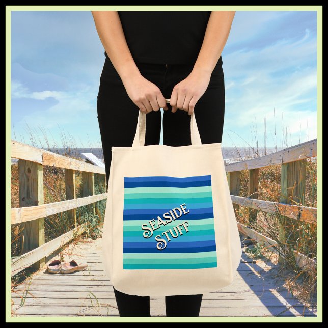 Summer Fresh Ocean Shades Striped Tote Bag (Creator Uploaded)
