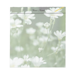 summer fresh white garden flowers notepad