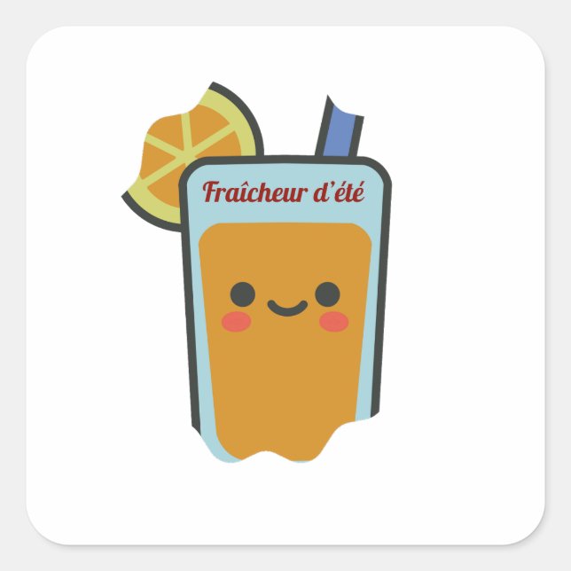 Summer Freshness Square Sticker (Front)