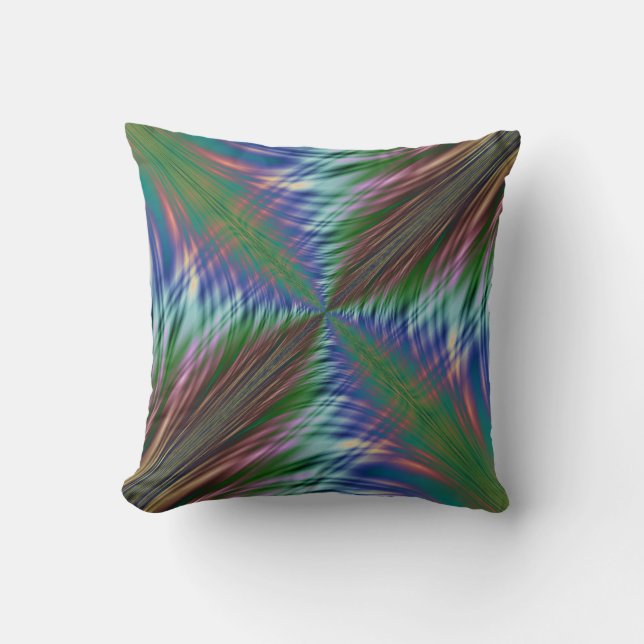 Summer Fronds Fractal Throw Pillow (Front)