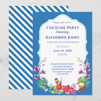 Summer Fruit Birthday Cocktail Party   Invitation