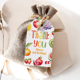 Summer fruit birthday thank you gift tags