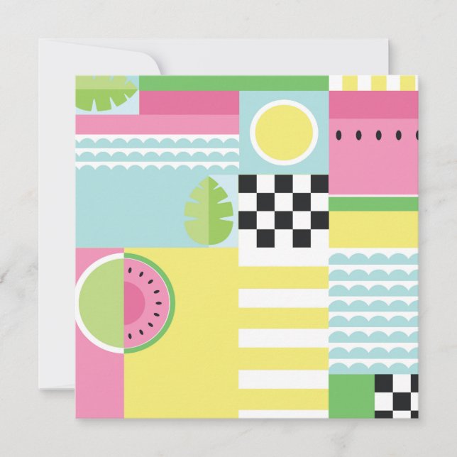 Summer fruit design, colourful mosaic  (Front)