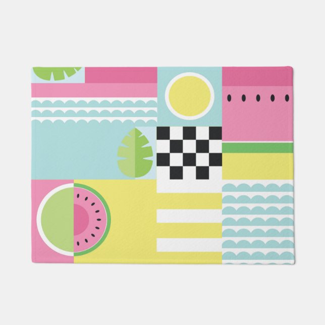 Summer fruit design, colourful mosaic  doormat (Front)