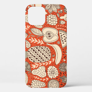 Summer Fruit Doodle Vintage iPhone 12 Case