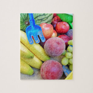 Summer Fruit, Food, Melon, Grapes, Peaches, Banana Jigsaw Puzzle