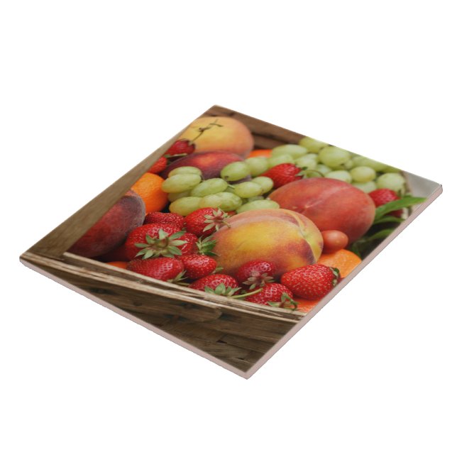 Summer fruit in basket tile (Side)