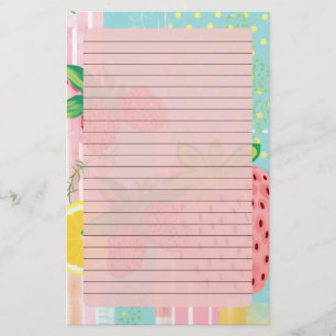Summer Fruit Lined  Stationery