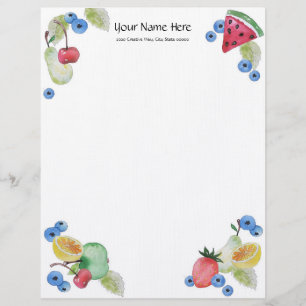 Summer Fruit Linen Letterhead