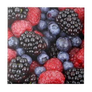 Summer Fruit Mixed Berries Close Up Photo Tile