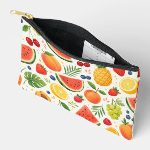 Summer Fruit Pattern Fabric Tropical Watermelon Accessory Pouch