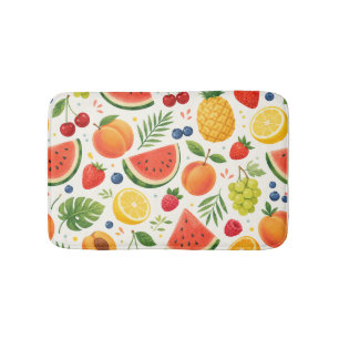 Summer Fruit Pattern Fabric   Tropical Watermelon  Bath Mat