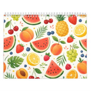 Summer Fruit Pattern Fabric Tropical Watermelon Calendar