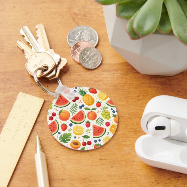 Summer Fruit Pattern Fabric | Tropical Watermelon  Keychain (Desk)