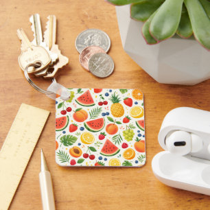 Summer Fruit Pattern Fabric   Tropical Watermelon  Keychain