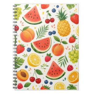 Summer Fruit Pattern Fabric Tropical Watermelon Notebook