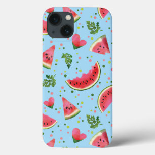 Summer Fruit Pattern Watermelon red green tropical iPhone 13 Case