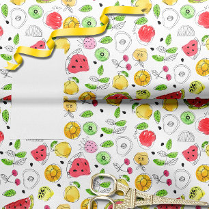 Summer Fruit Pattern   White Tissue Paper