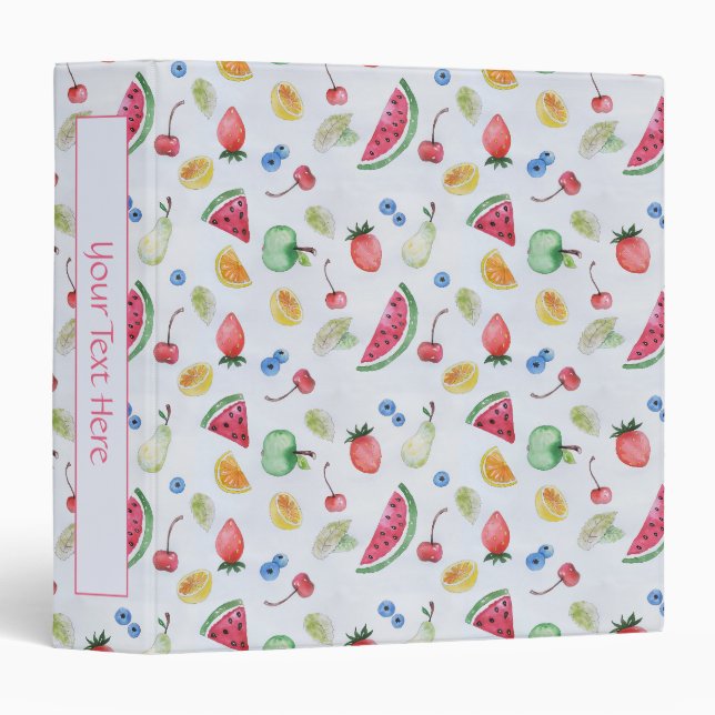 Summer Fruit Watercolor Pattern Binder (Front/Spine)
