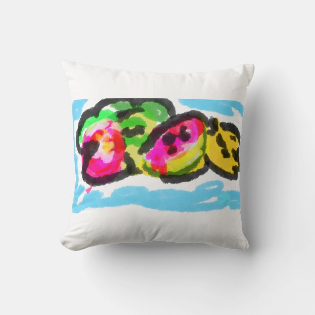Summer fruits joy throw pillow (Front)