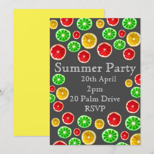 Summer fruits picnic garden party celebration invitation