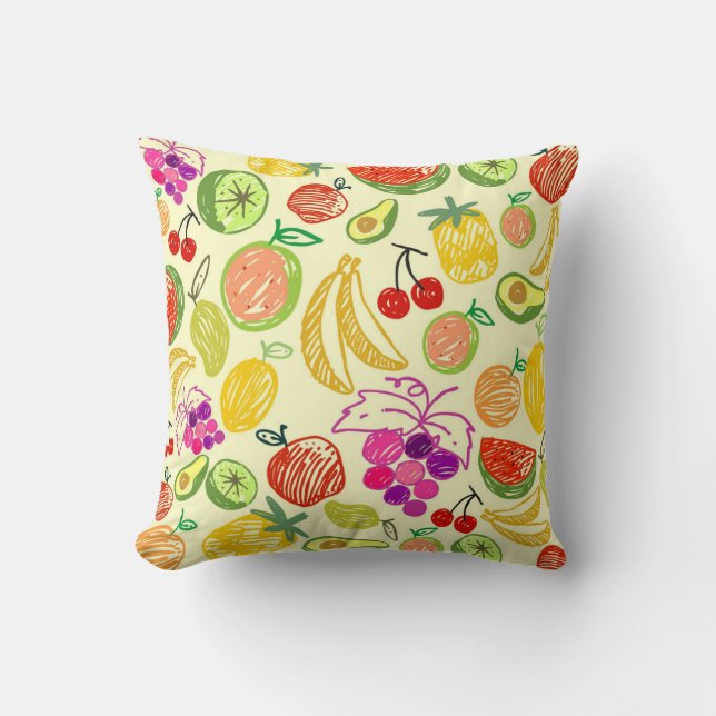 Summer fruits throw pillow (Front)