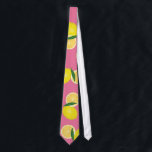 Summer Fruity Yellow Lemons on Pink Tie<br><div class="desc">This summer fruity yellow lemons pattern on pink background is perfect for the trendy and stylish hipster. It's fun and whimsical pattern is great for many gifts and occasions. Enjoy this juicy sweet print for this season!</div>