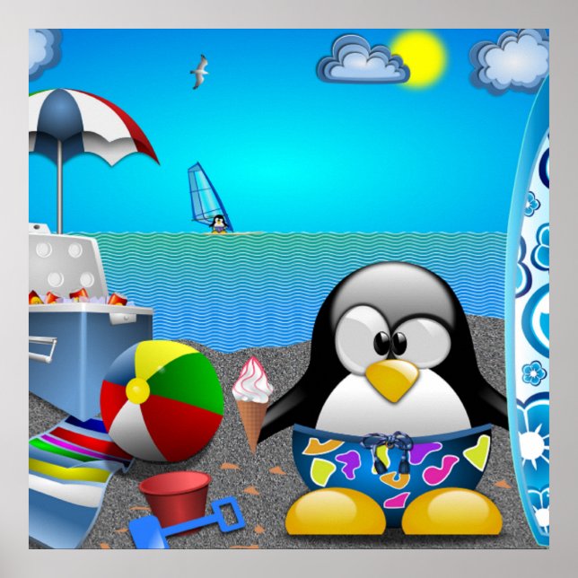 SUMMER FUN AT THE BEACH POSTER (Front)