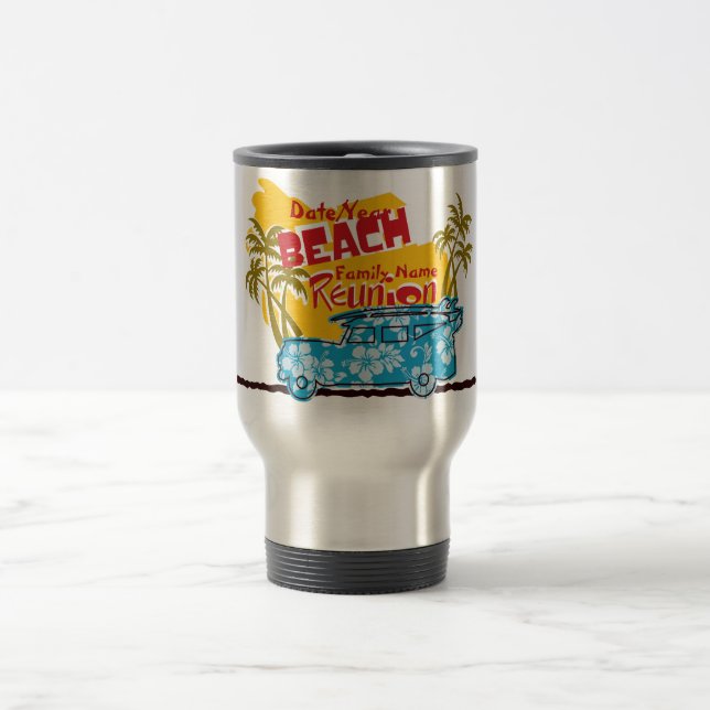 Summer Fun Beach Family Reunion Customizable Mug (Center)