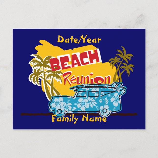 Summer Fun Beach  Family Reunion Postcard (Front)