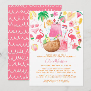 Summer Fun Beach Lover Birthday Party Invitation