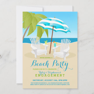 Summer Fun Beach Party Invitations