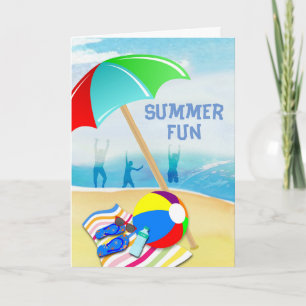 Summer Fun Beach Scene with People in Water Card