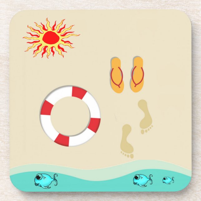 Summer Fun Beverage Coaster (Front)