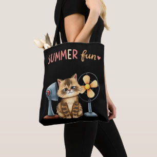 Summer Fun Cat T-Shirt Sarcastic Tabby Tote Bag