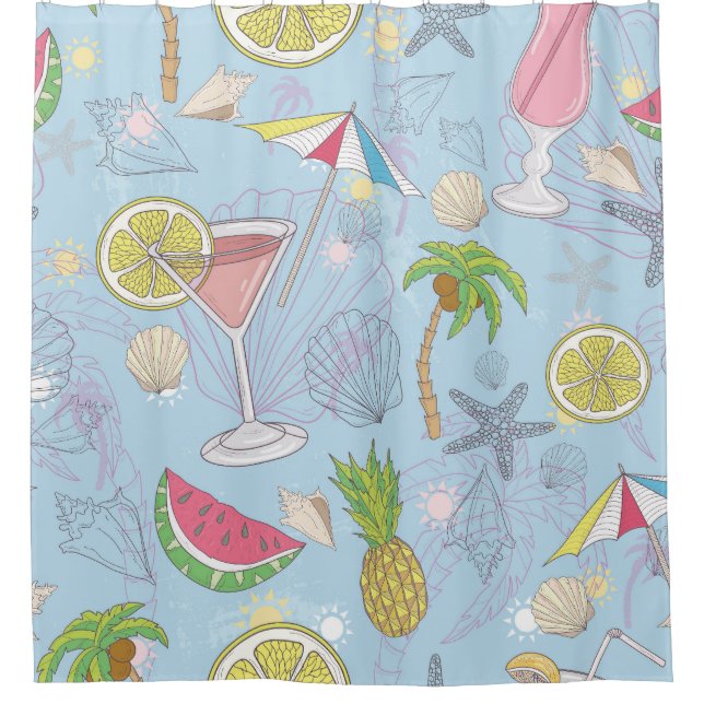 Summer Fun, Cocktail Seamless Pattern. (Front)