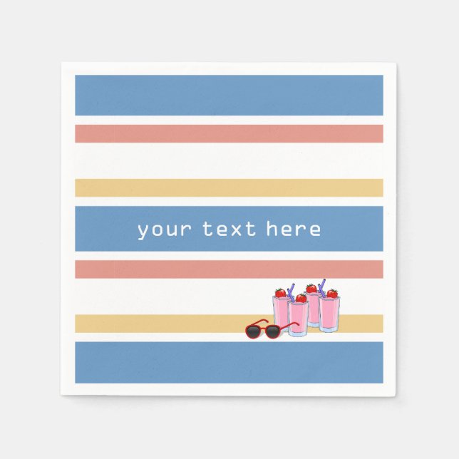 Summer Fun custom paper napkins (Front)