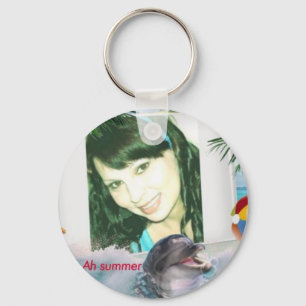 summer fun dolphin smiles beach keychain