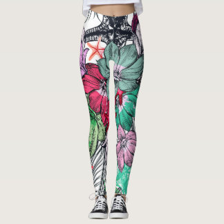 summer fun floral leggings