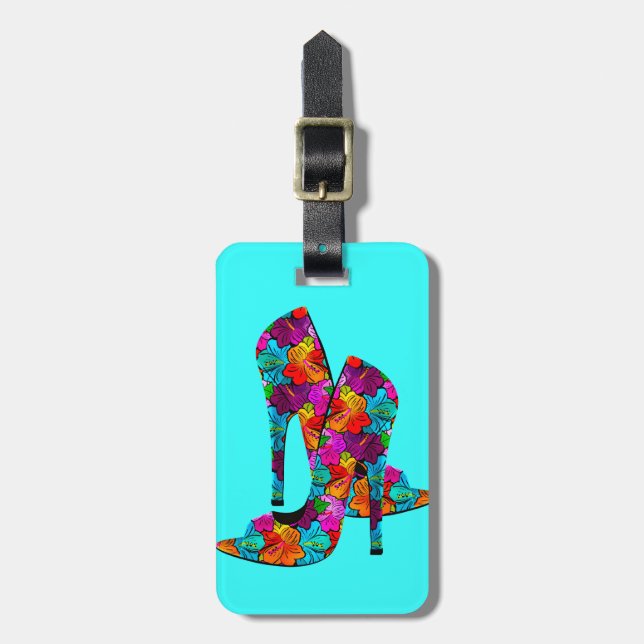 Summer Fun High Heel Shoes Luggage Tag (Front Vertical)