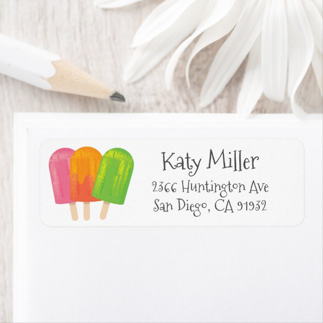 Summer Fun Ice Pops  Girls Address Label (Insitu)