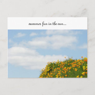 Summer Fun in the Sun! postcards Poppies Blue Sky