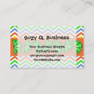 Summer Fun Limes Chevron Polka Dot Business Cards