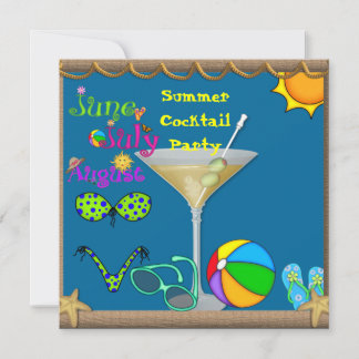 Summer Fun Martini Pool Party Invitation