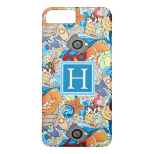 Summer Fun Pattern   Add Your Initial iPhone 8 Plus/7 Plus Case