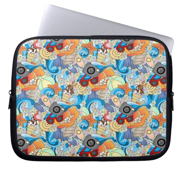 Summer Fun Pattern Laptop Sleeve (Front)