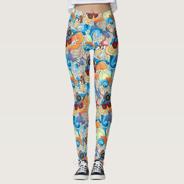 Summer Fun Pattern Leggings (Front)